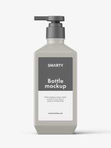 Rectangle bottle with pump mockup
