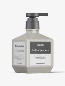 Rectangle bottle with pump mockup