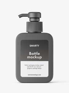 Rectangle bottle with pump mockup
