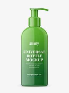 Rectangle bottle with pump mockup / glossy