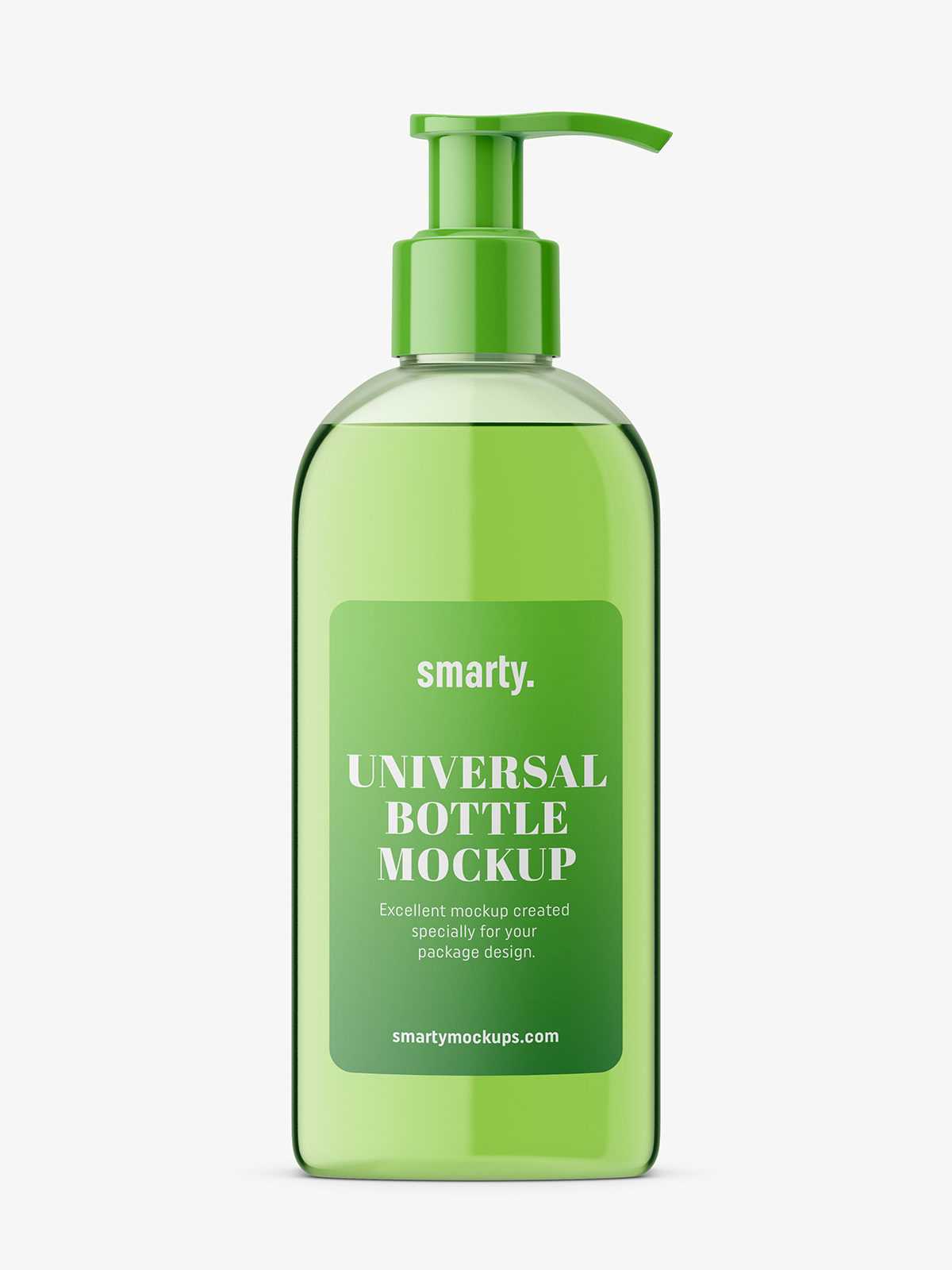 Rectangle bottle with pump mockup / transparent