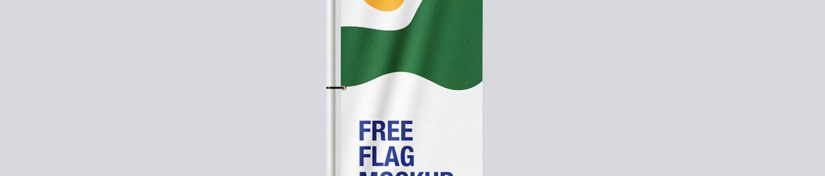 Rectangle pole flag mockup