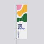 Rectangle pole flag mockup
