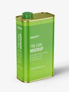 Rectangle tin can mockup