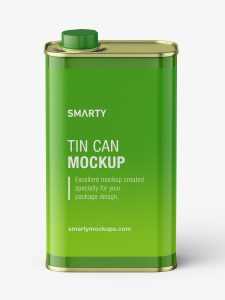 Rectangle tin can mockup