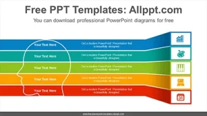 Rectangular banner flow PowerPoint Diagram Template