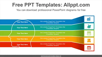 Rectangular banner flow PowerPoint Diagram Template