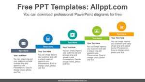 Rectangular stairs PowerPoint Diagram Template