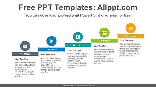 Rectangular stairs PowerPoint Diagram Template