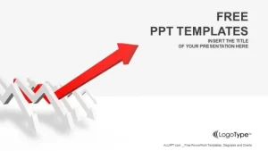 Red arrow leads the race PowerPoint Templates