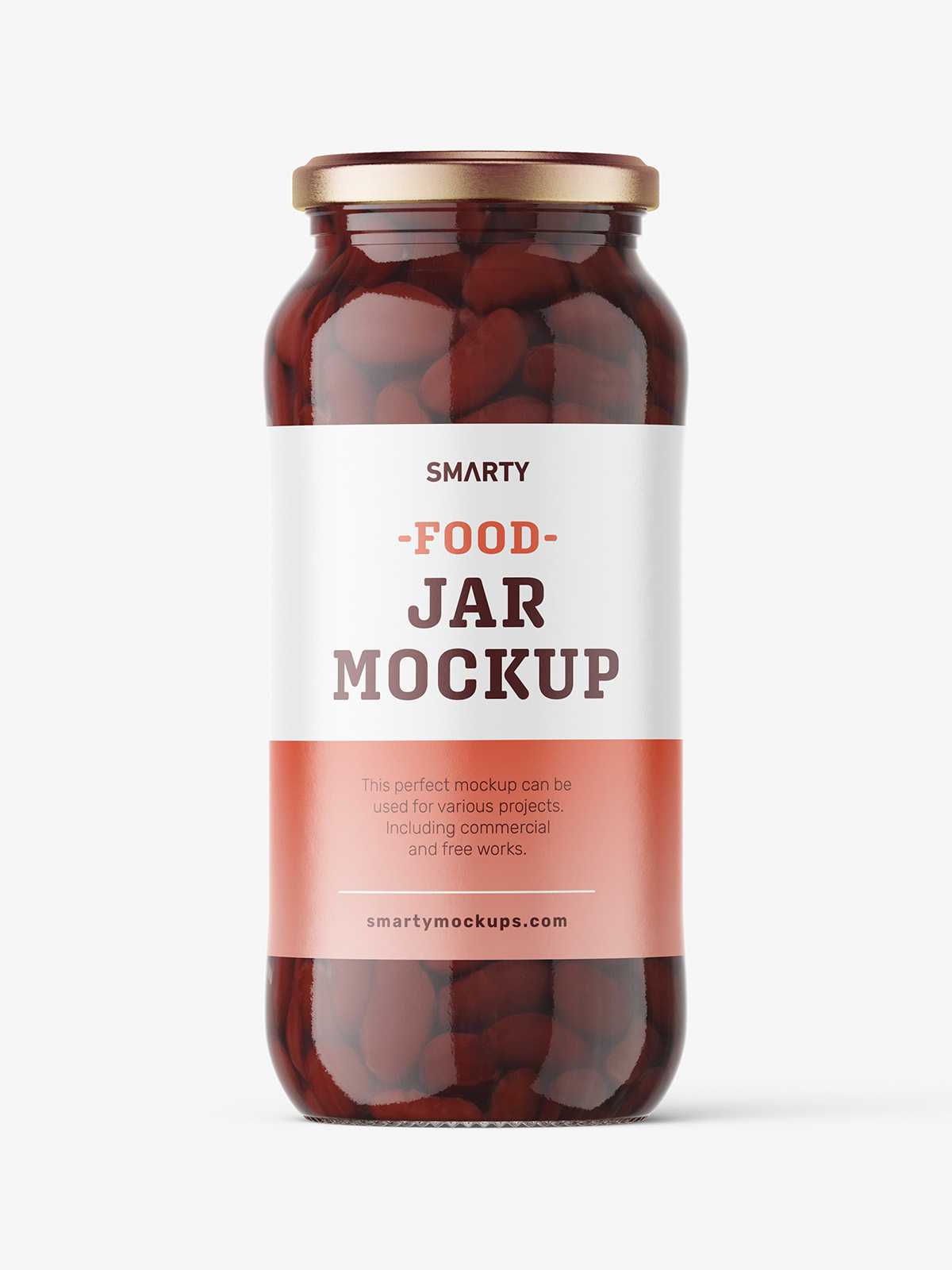 Red beans jar mockup