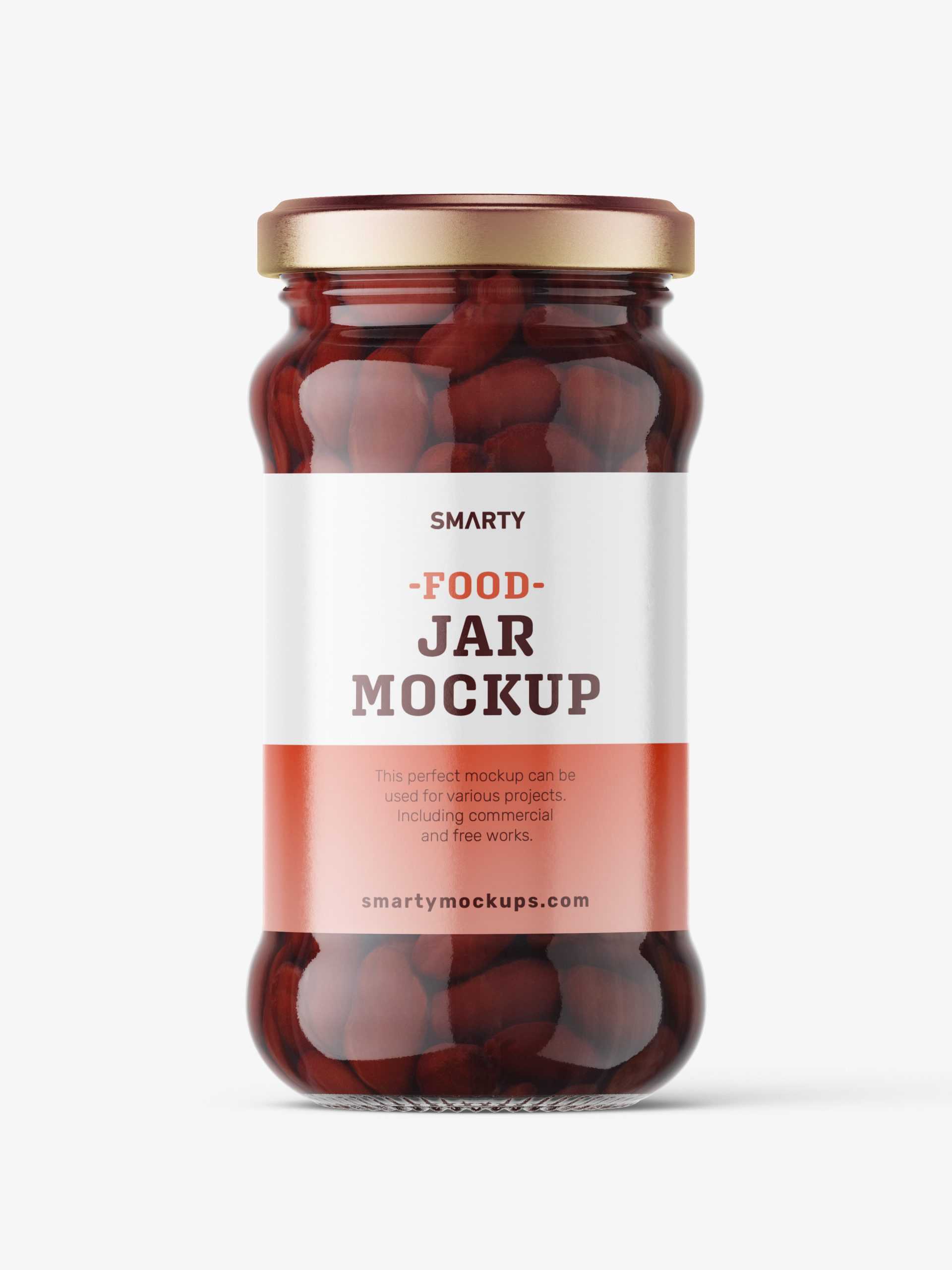 Red beans jar mockup
