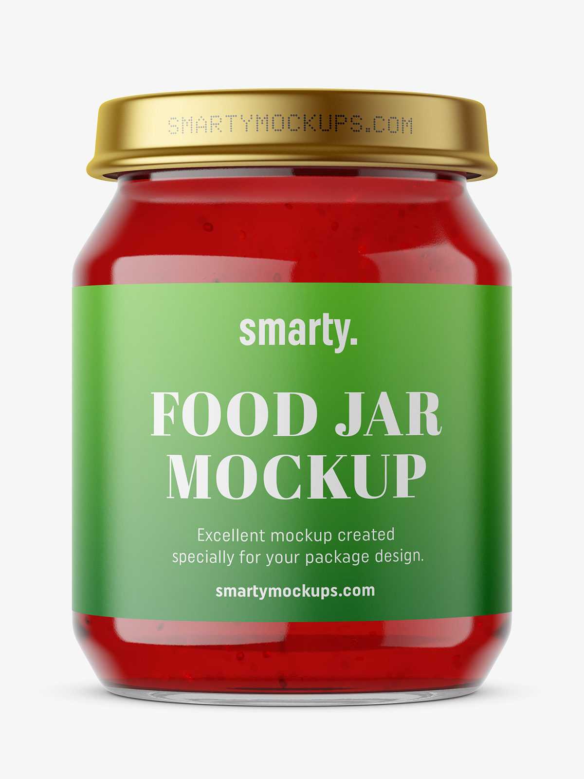 Red jam jar mockup