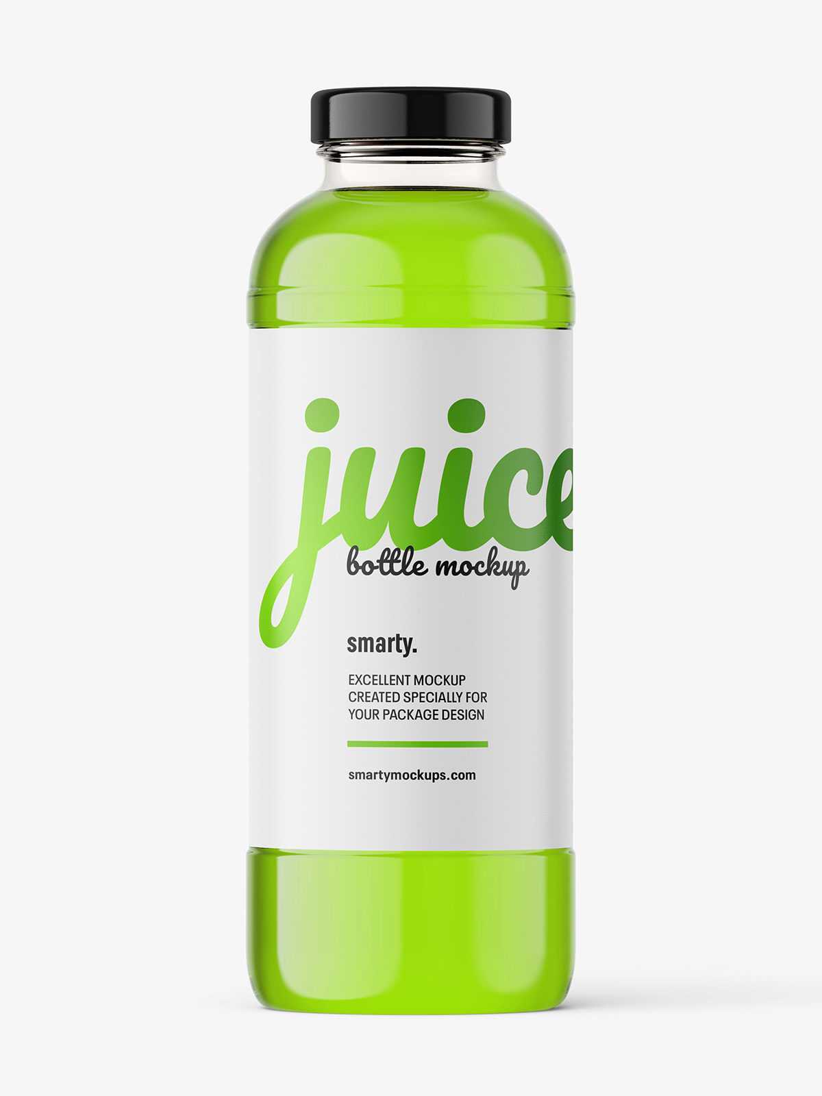 Red juice bottle mockup