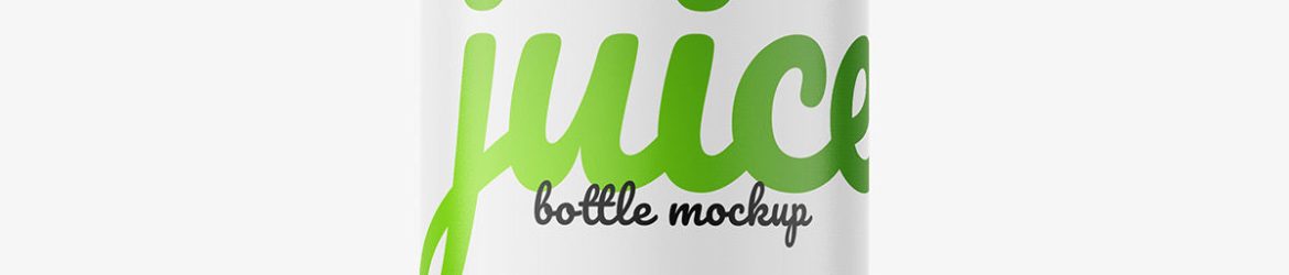 Red juice bottle mockup