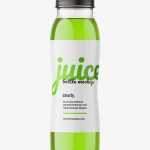 Red juice bottle mockup