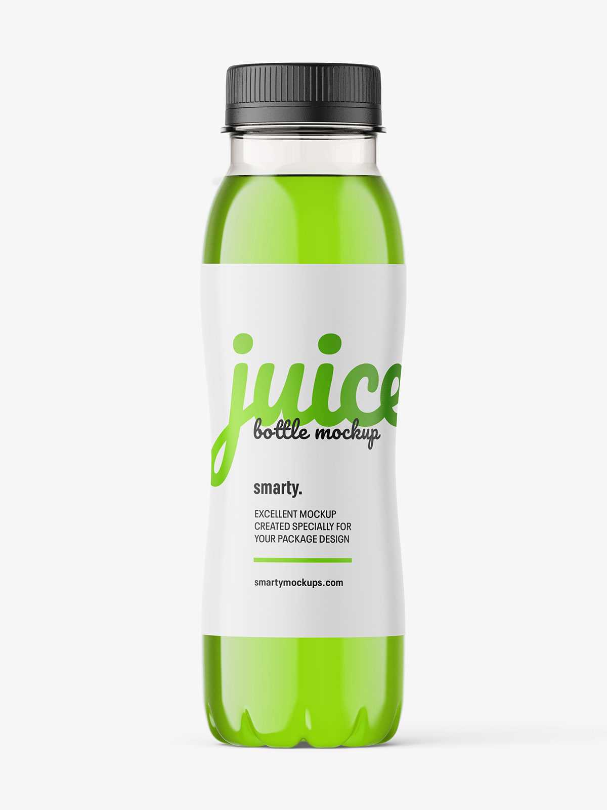 Red juice bottle mockup