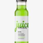 Red juice bottle mockup