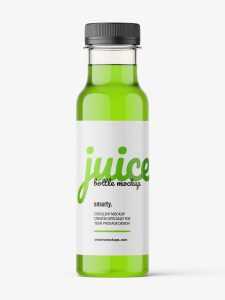 Red juice bottle mockup