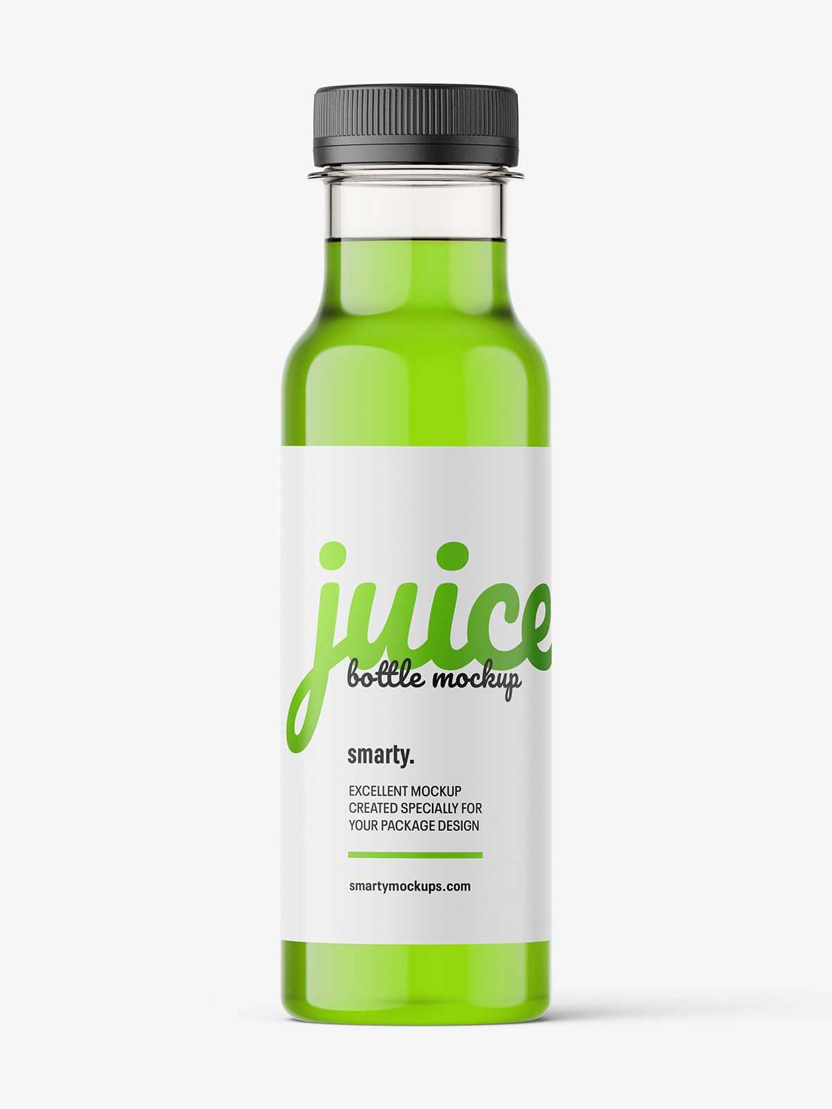 Red juice bottle mockup