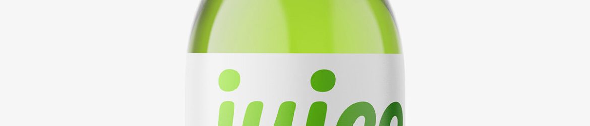 Red juice bottle mockup
