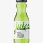 Red juice bottle mockup