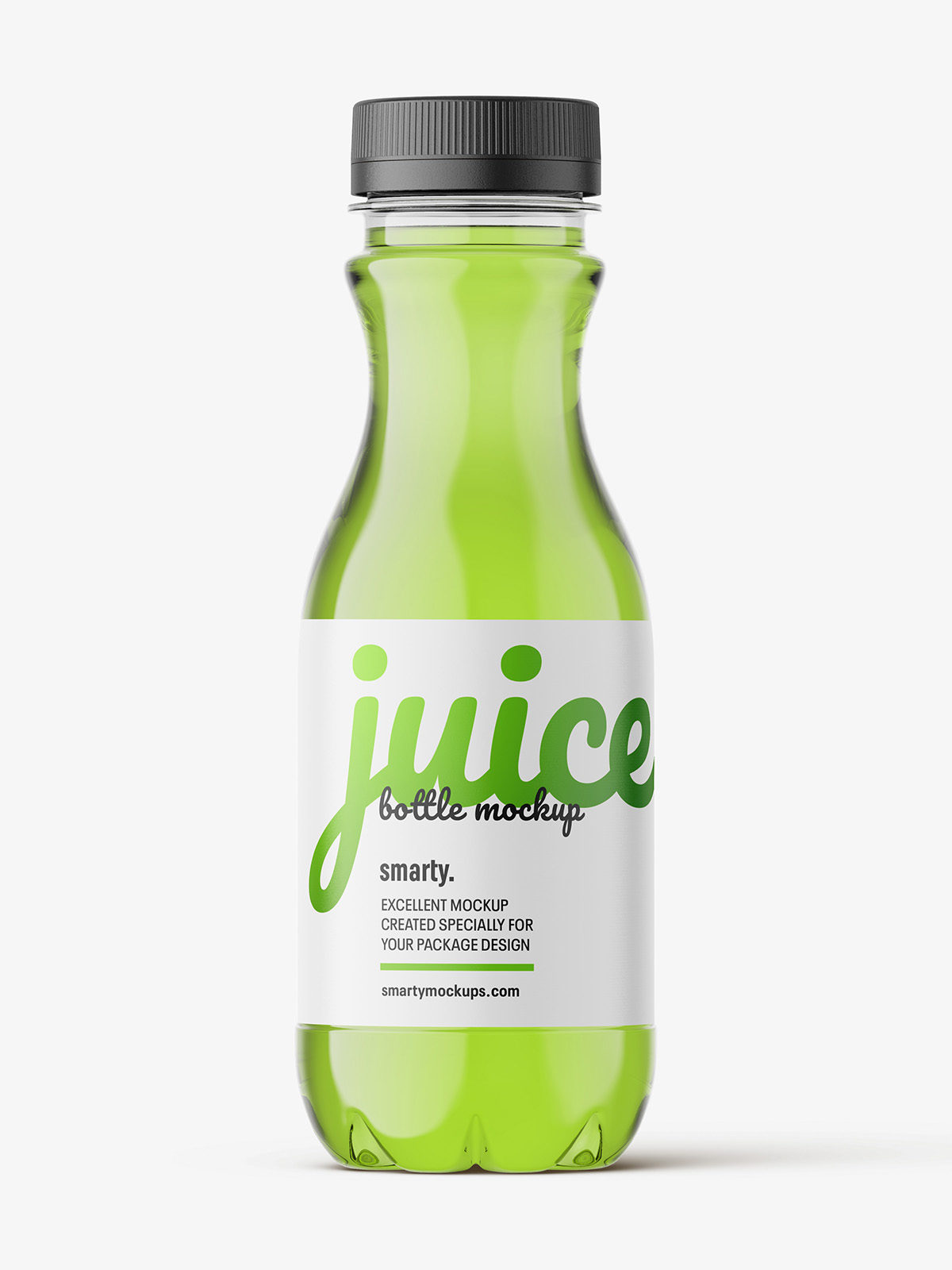 Red juice bottle mockup