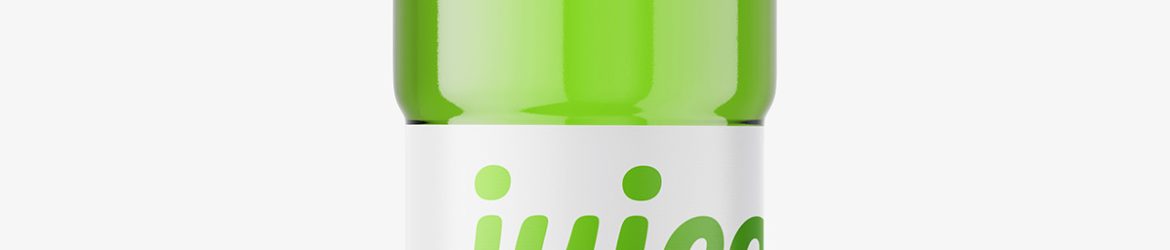 Red juice bottle mockup