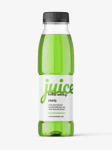 Red juice bottle mockup
