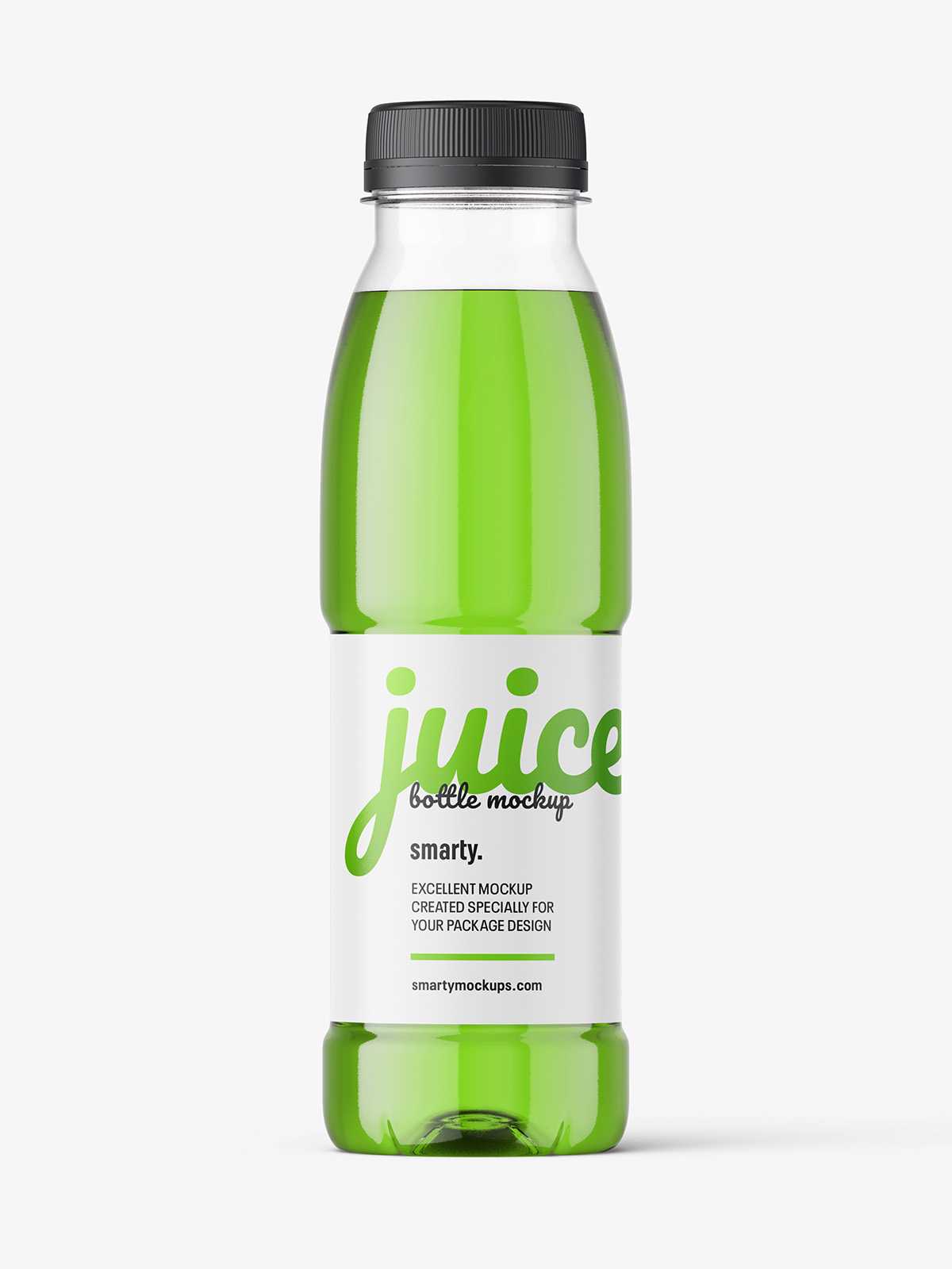 Red juice bottle mockup