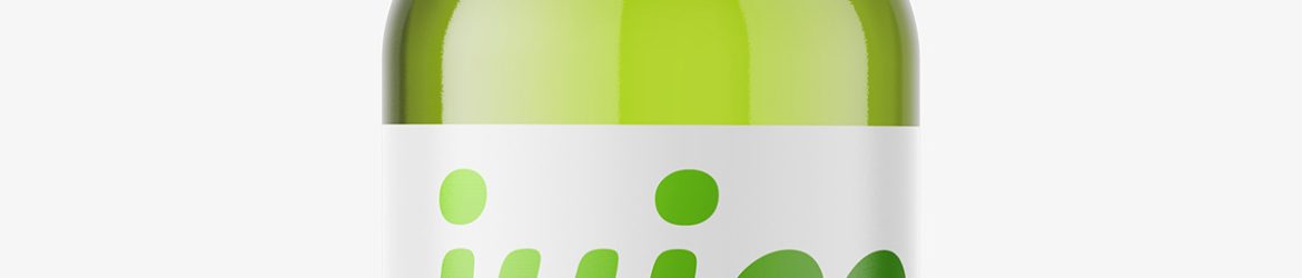Red juice bottle mockup