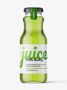 Red juice bottle mockup