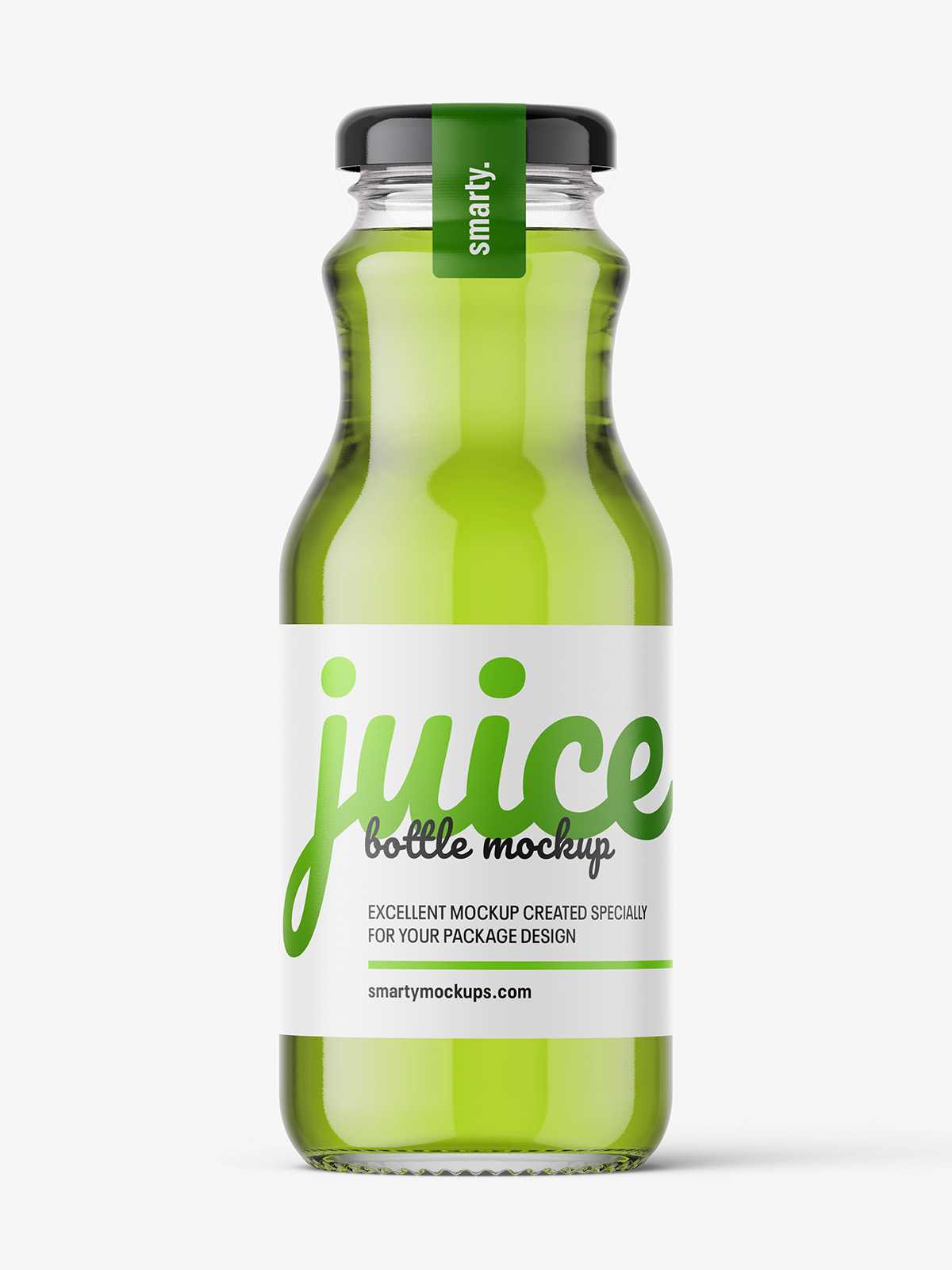 Red juice bottle mockup