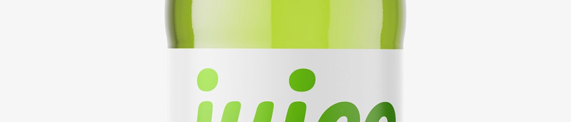 Red juice bottle mockup