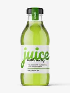Red juice bottle mockup
