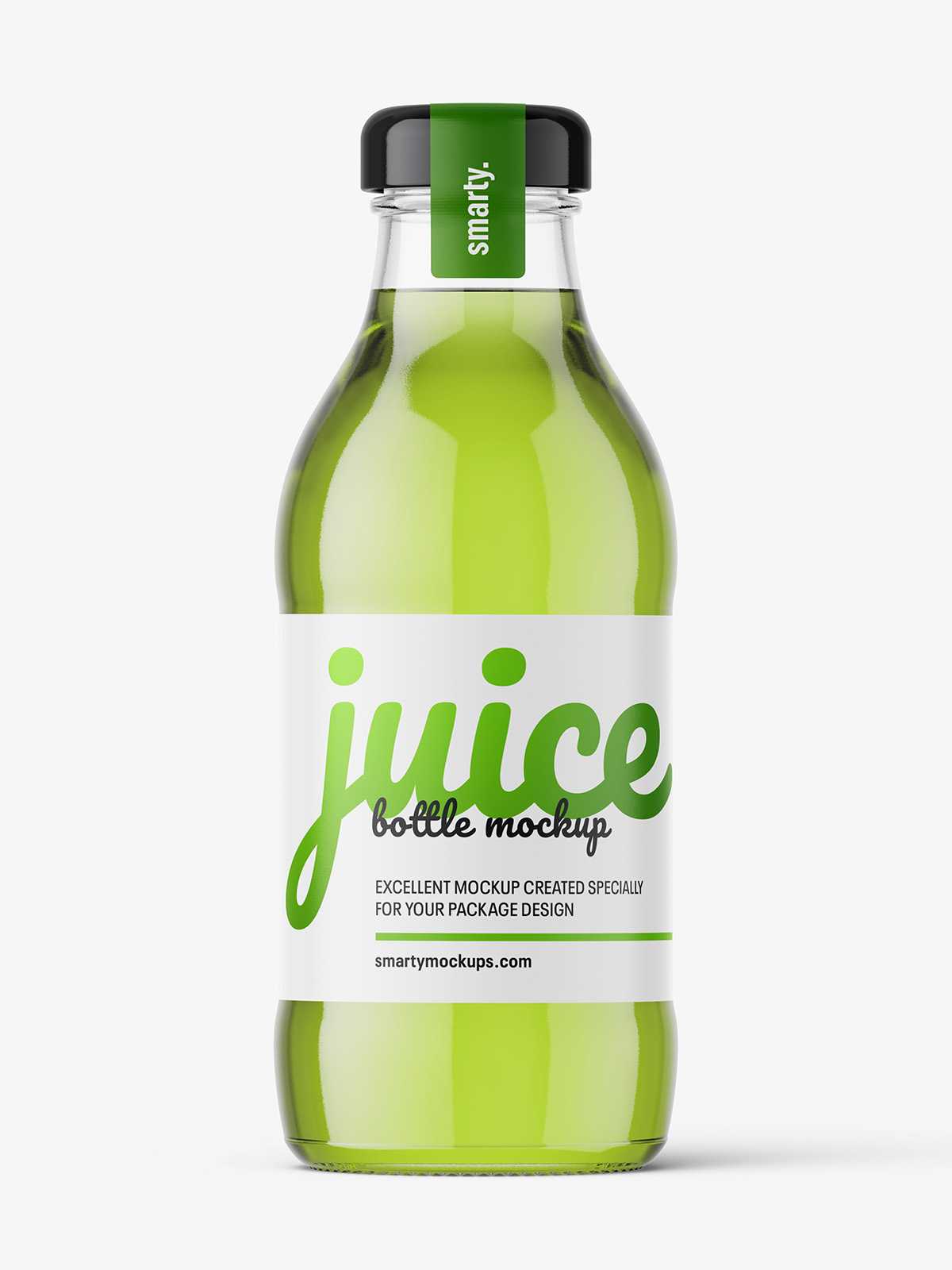 Red juice bottle mockup