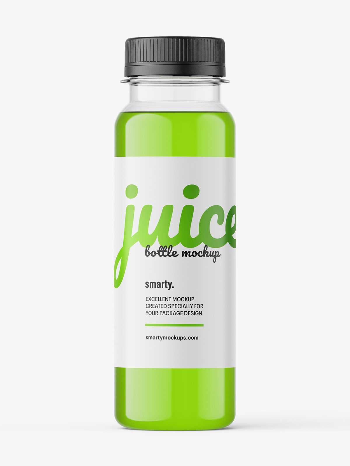 Red juice bottle mockup