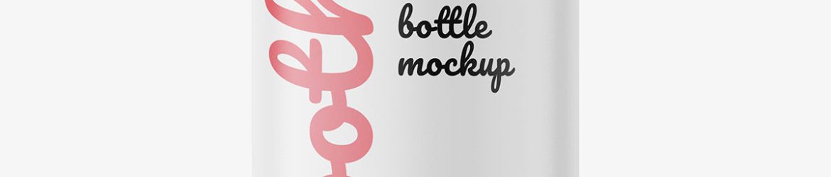 Red smoothie bottle mockup
