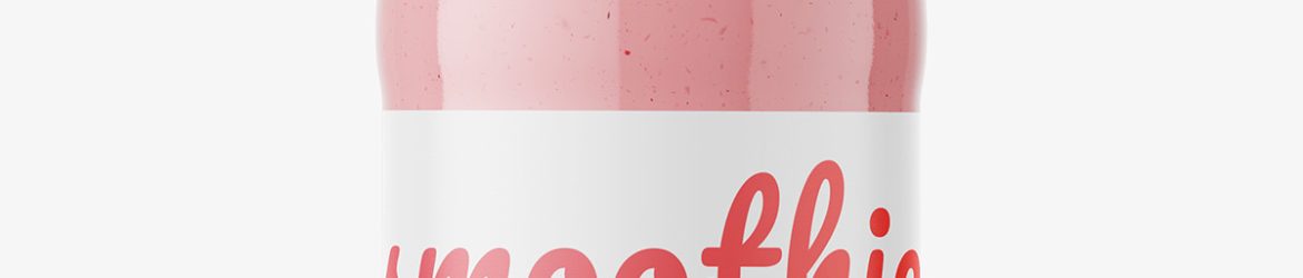 Red smoothie bottle mockup