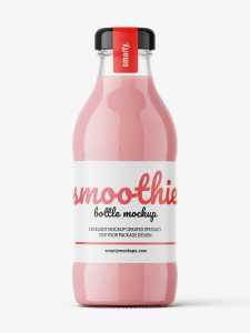 Red smoothie bottle mockup