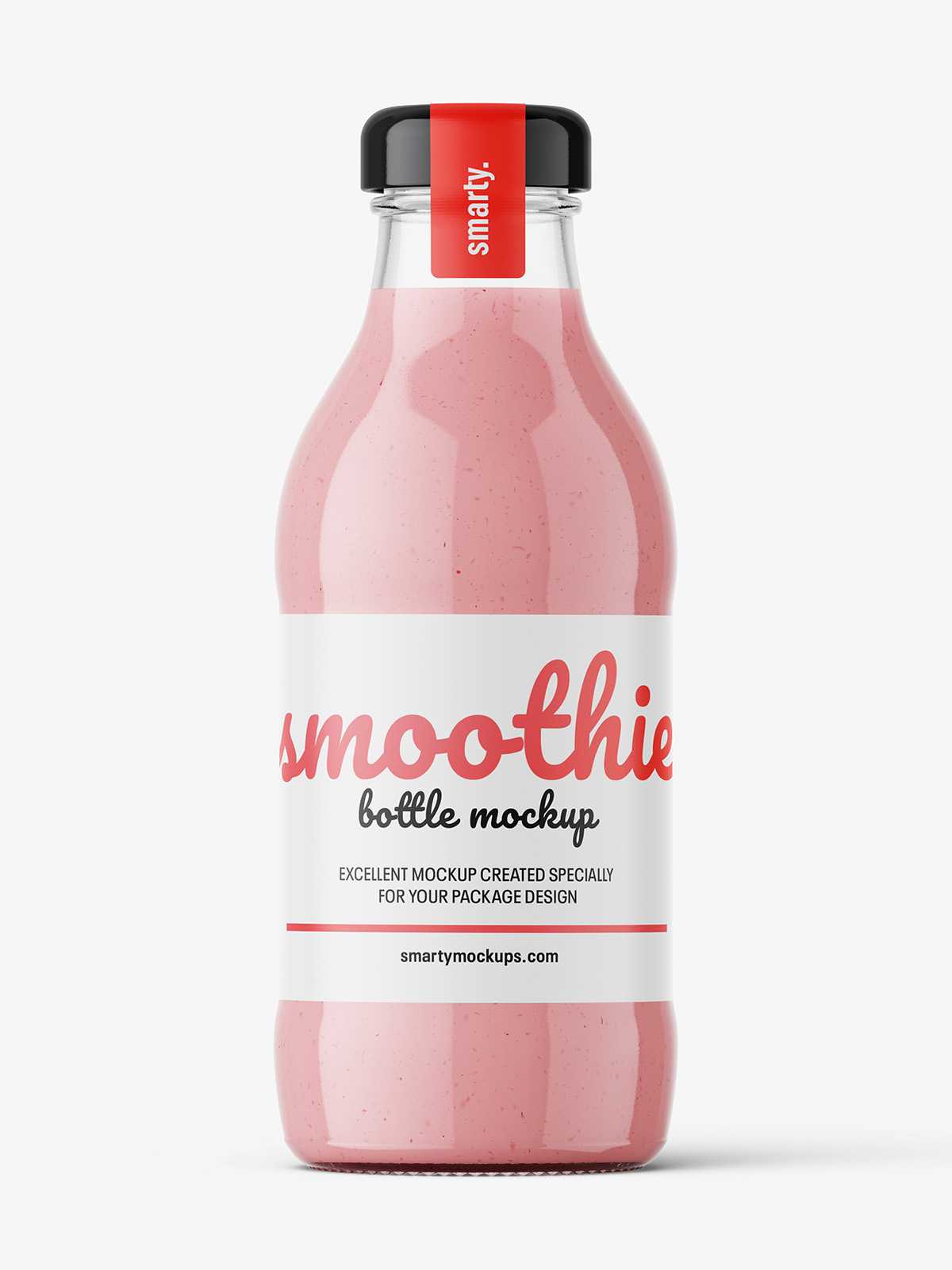 Red smoothie bottle mockup