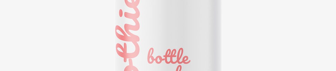 Red smoothie bottle mockup