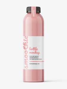 Red smoothie bottle mockup
