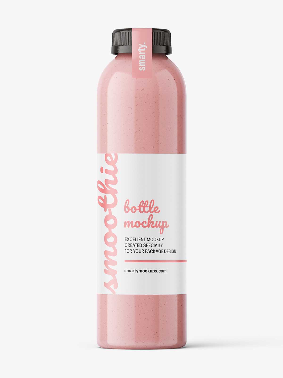 Red smoothie bottle mockup