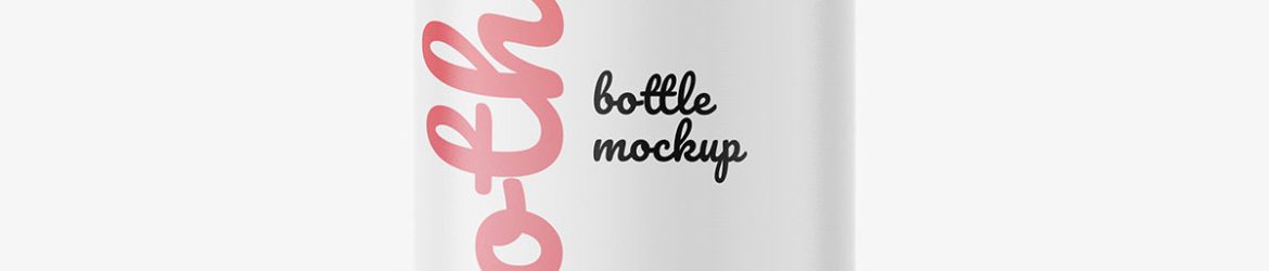Red smoothie bottle mockup