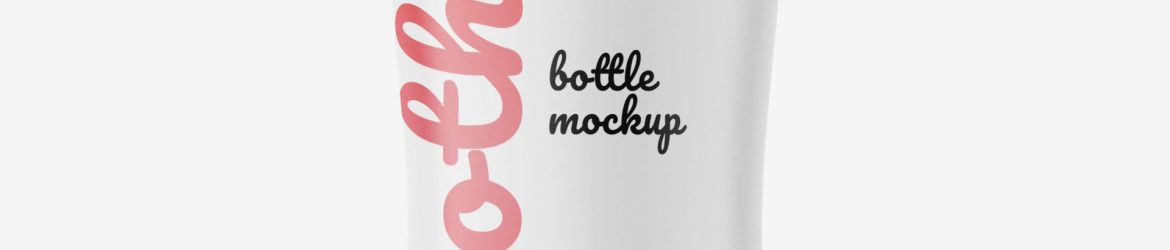 Red smoothie bottle mockup Red smoothie bottle mockup