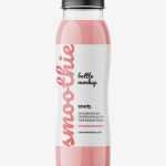 Red smoothie bottle mockup