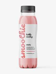 Red smoothie bottle mockup
