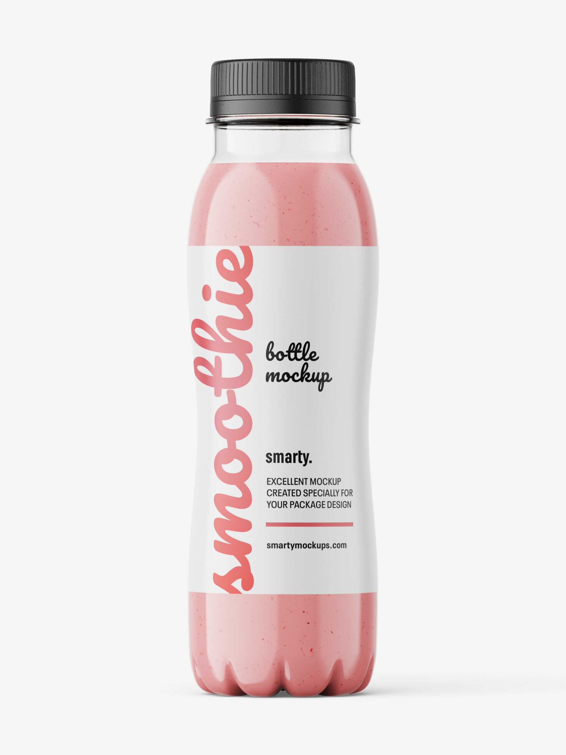 Red smoothie bottle mockup