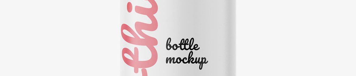 Red smoothie bottle mockup